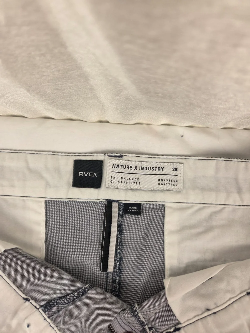 RVCA Men's Light Gray Flat-Front Shorts